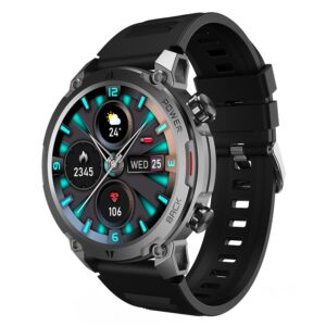 BeatXP Terra 1.39” HD Display bluetooth calling Rugged smart watch, Metal body, Functional crown, 366*366px, 500 nits, 60Hz refresh rate, Always On Display, 100+ Sports modes, Health Tracking (Black)