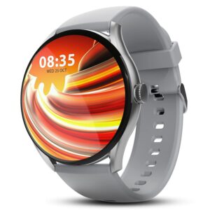 BeatXP Vega 1.43″ (3.6 cm) Super AMOLED Display, One-Tap Bluetooth Calling Smart Watch, 1000 Nits Brightness, Fast Charging, 24 * 7 Health Monitoring (Iced Silver)