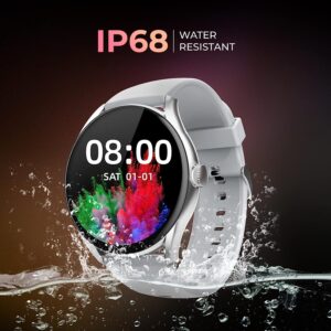 BeatXP Vega 1.43″ (3.6 cm) Super AMOLED Display, One-Tap Bluetooth Calling Smart Watch, 1000 Nits Brightness, Fast Charging, 24 * 7 Health Monitoring (Iced Silver)